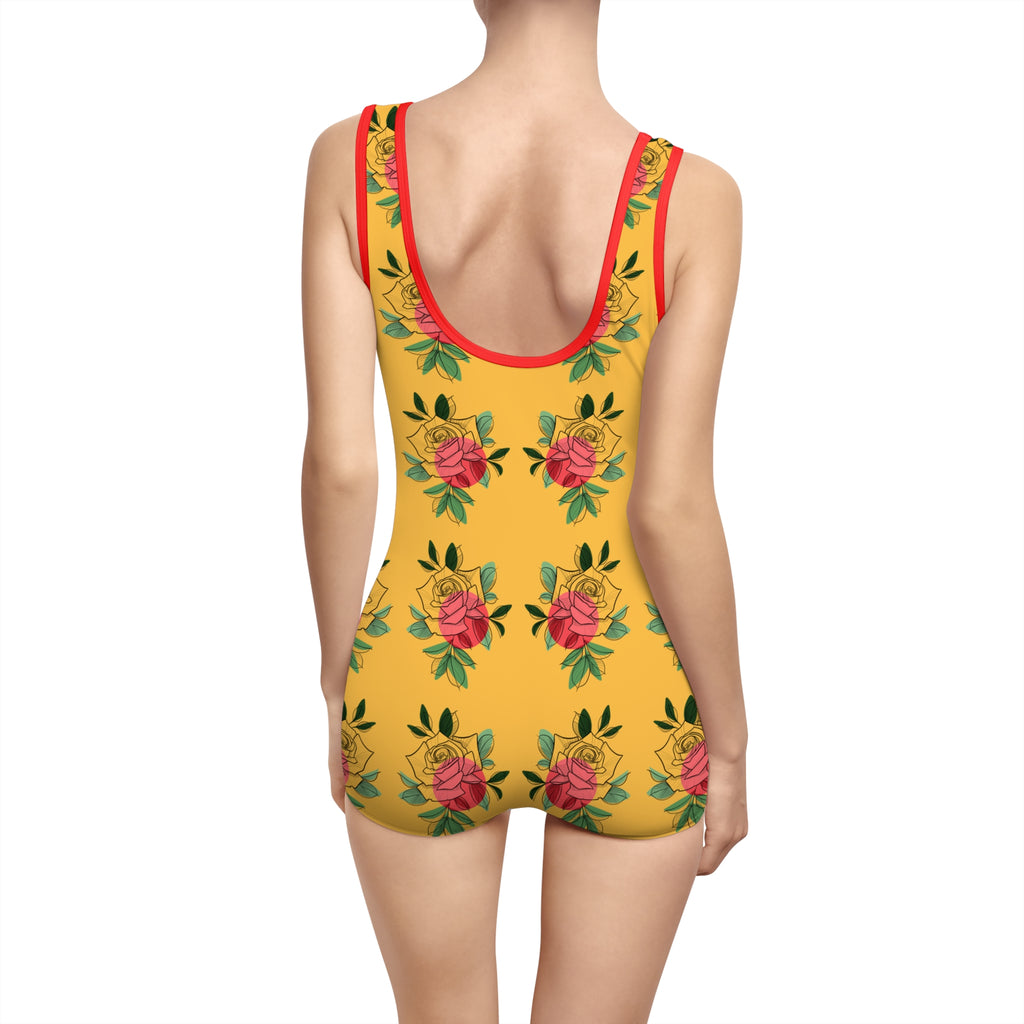 Costume da bagno intero da donna Retrò flowers