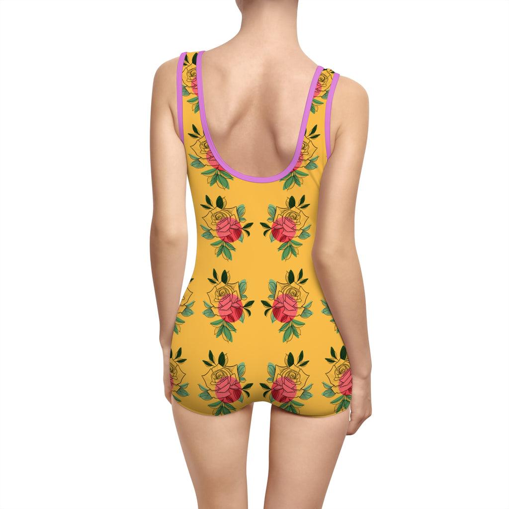 Costume da bagno intero da donna Retrò flowers