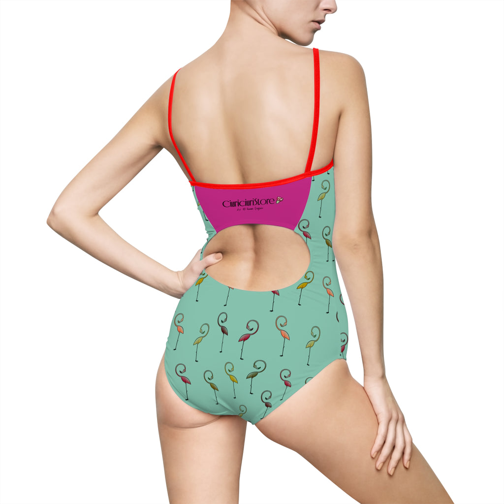 Costume da bagno intero da donna Fenicottero tropicale