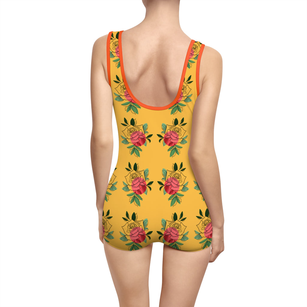 Costume da bagno intero da donna Retrò flowers