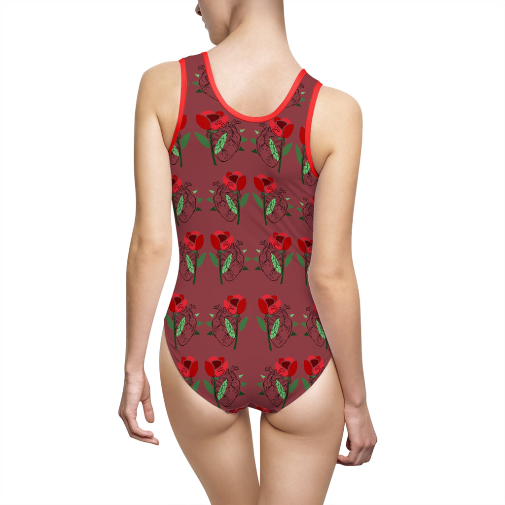 Costume da bagno intero da donna Vintage flowers