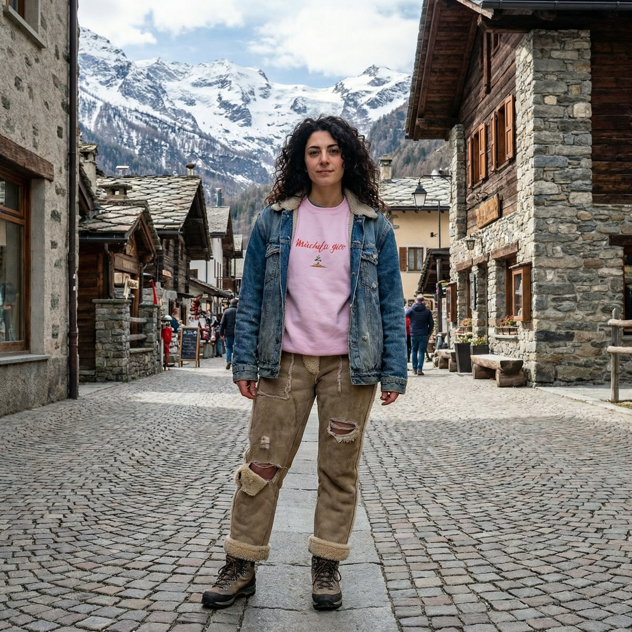 Felpa girocollo- Muchela gioo 🙅‍♂️- Valtellina street- ricamo PREMIUM