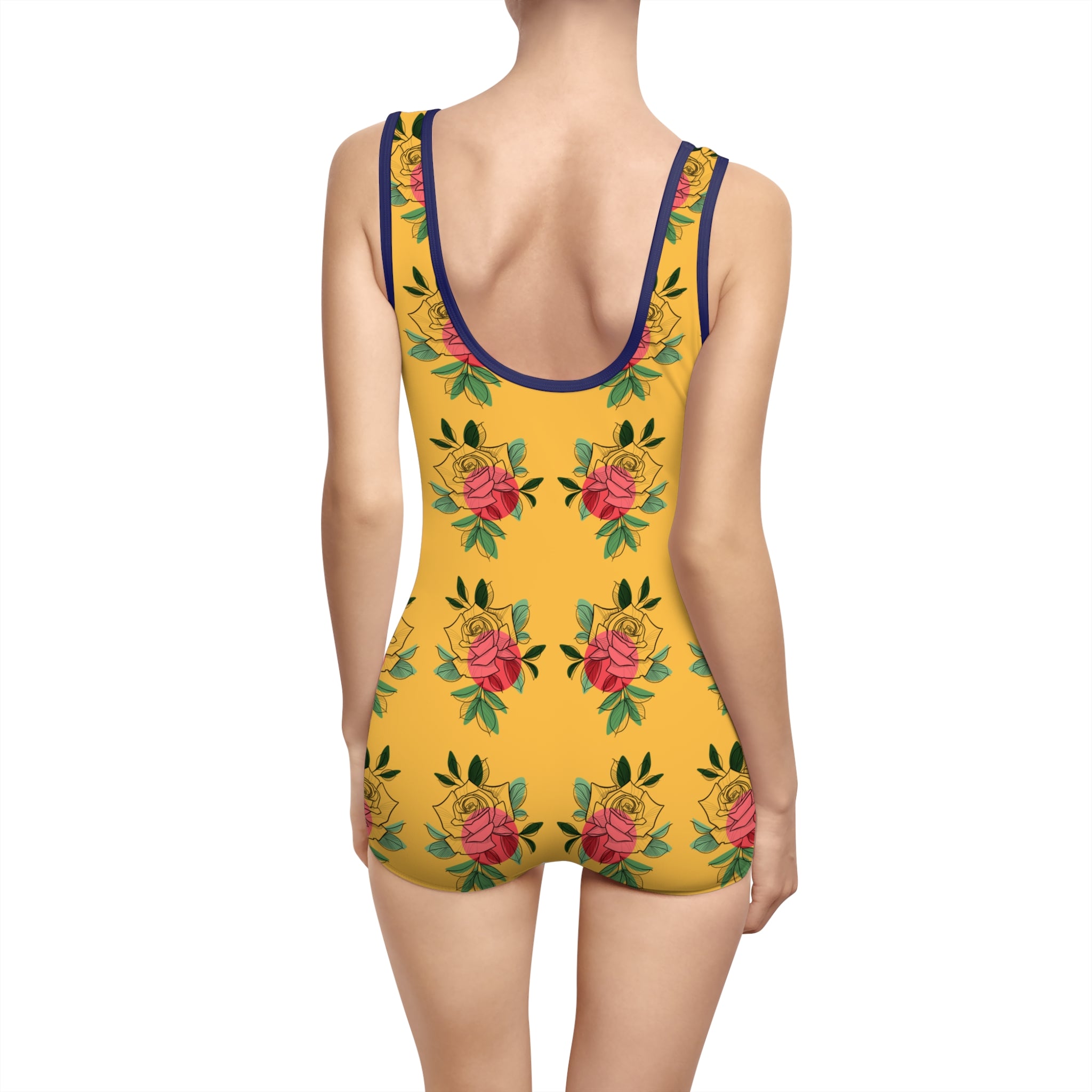 Costume da bagno intero da donna Retrò flowers