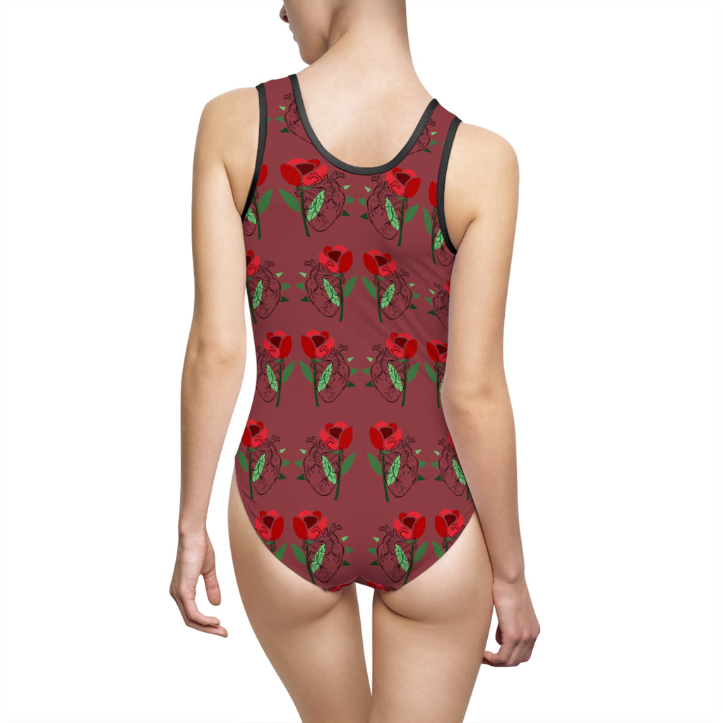 Costume da bagno intero da donna Vintage flowers