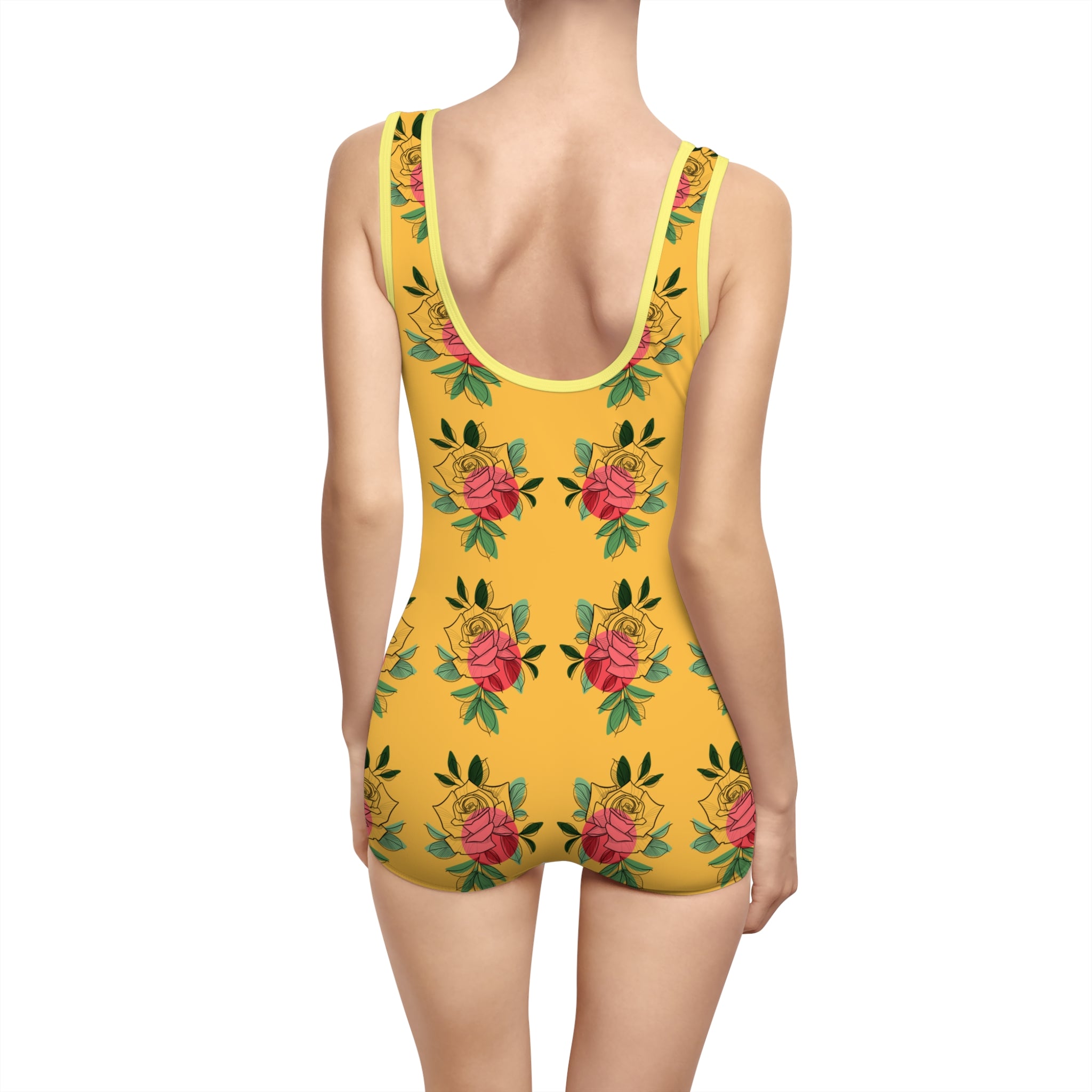 Costume da bagno intero da donna Retrò flowers