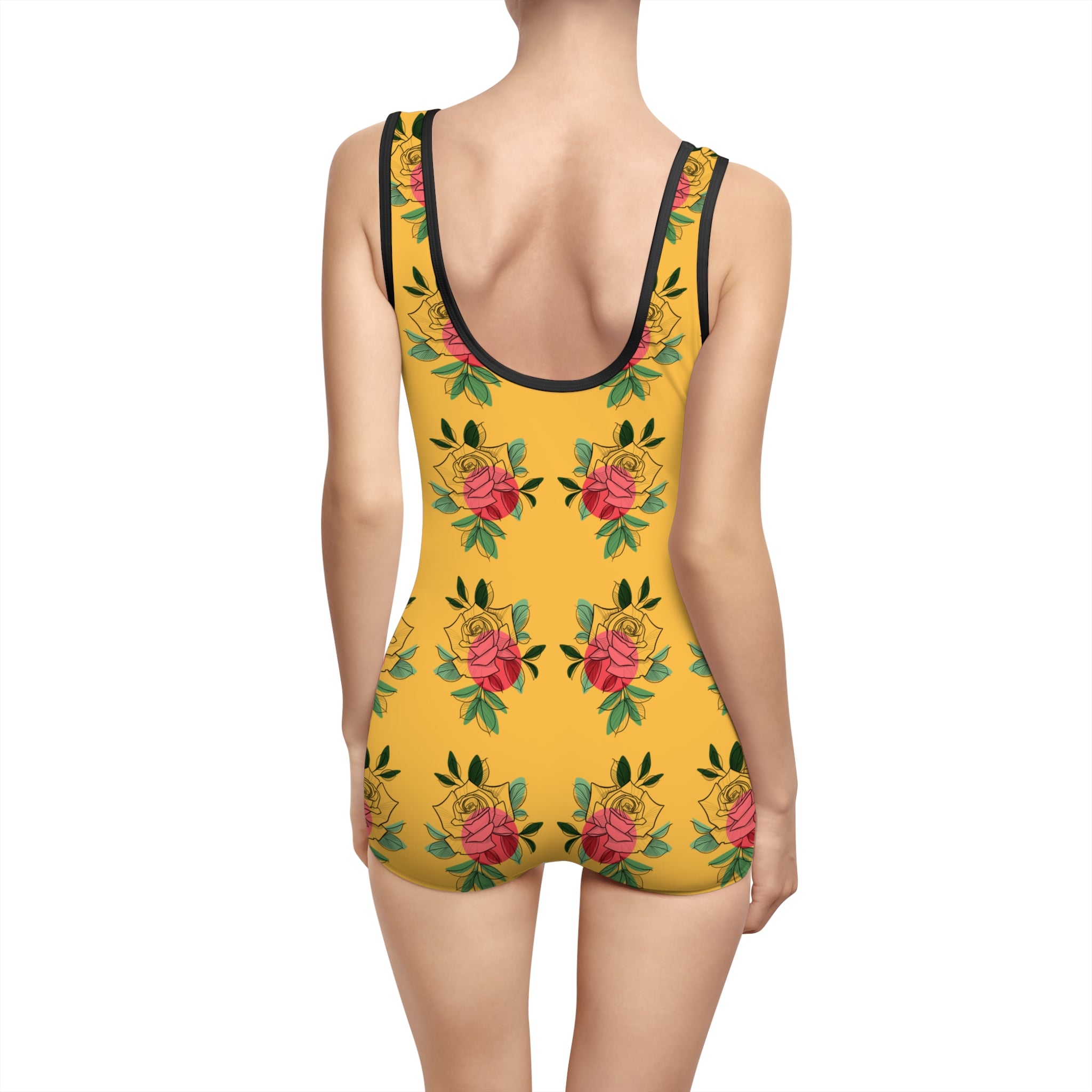 Costume da bagno intero da donna Retrò flowers