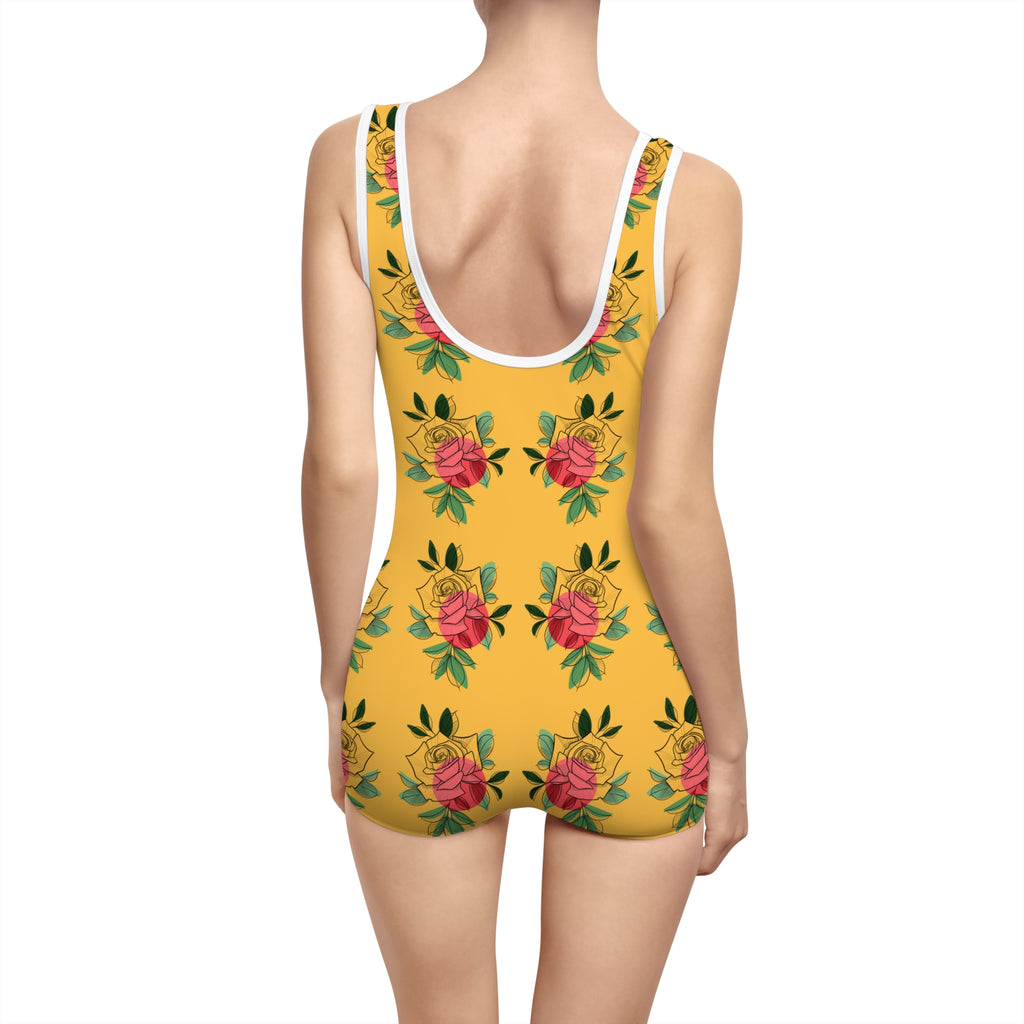 Costume da bagno intero da donna Retrò flowers