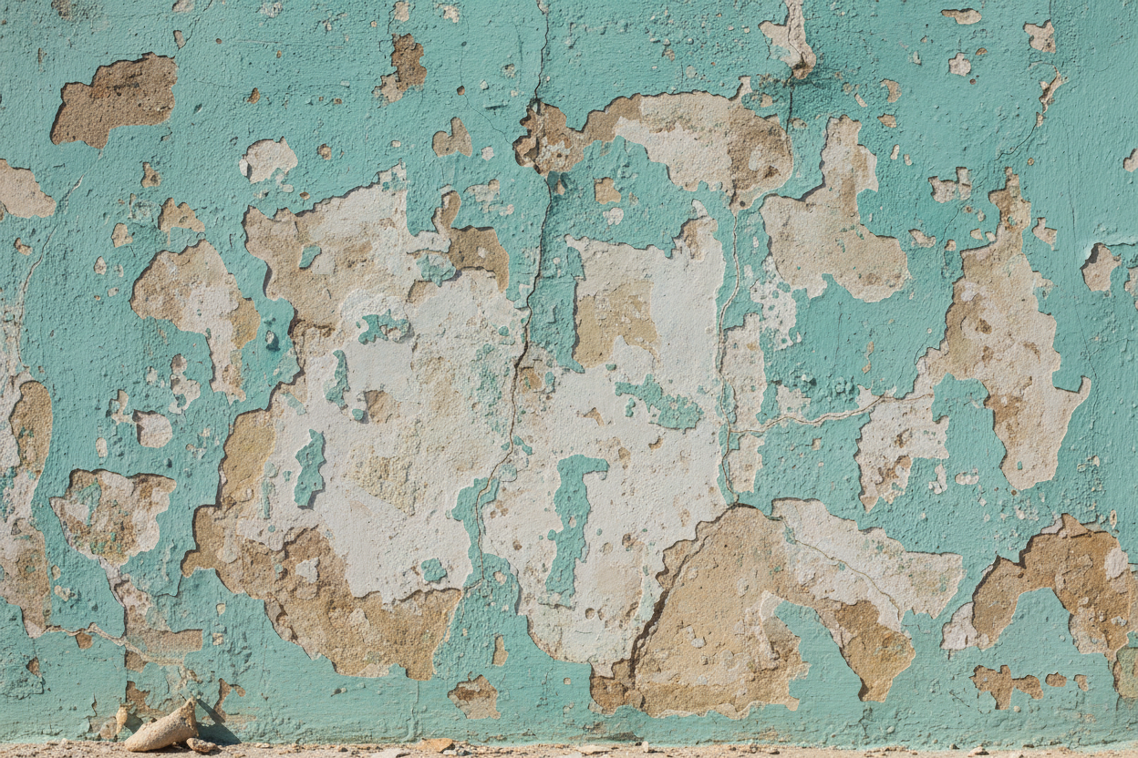 muro turchese scrostato